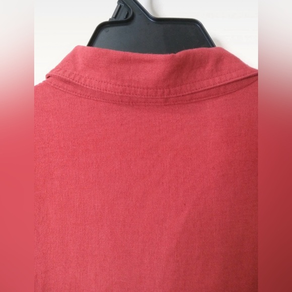 Studio Ease Red Linen Blend Button-Up Shirt Plus Size 20W - Picture 6 of 7